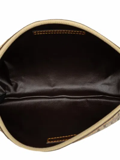 Pre-owned Fendi 2000-2010 Zucca And Zucchino Coated Canvas Cosmetic Pouch In Neutrals