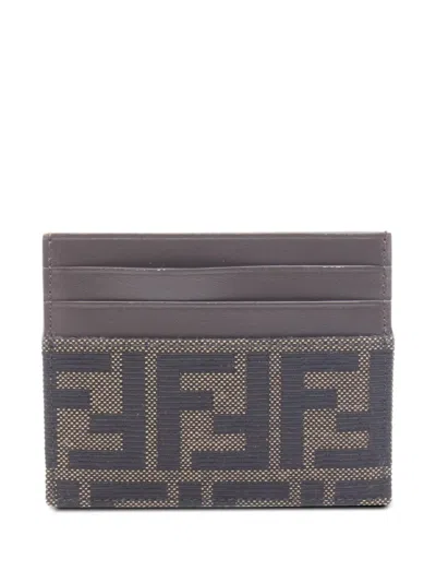 Pre-owned Fendi 2000-2010 Zucca Canvas Case Card Holder In Brown