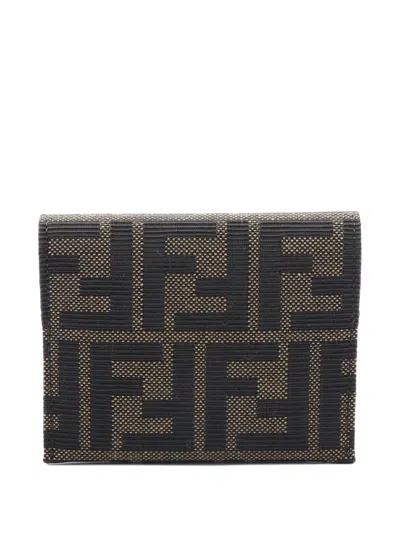 Pre-owned Fendi 2000-2010 Zucca Canvas Case Card Holder In Brown