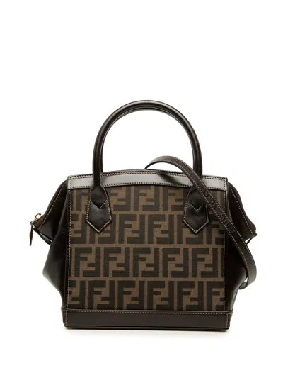 Pre-owned Fendi 2000-2010 Zucca Canvas Satchel In Brown