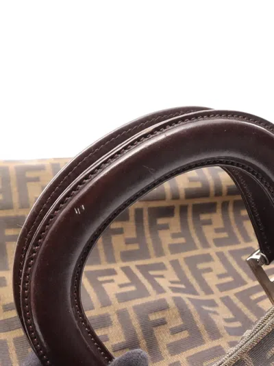 Pre-owned Fendi 2000-2010 Zucca Canvas Tote Bag In Brown
