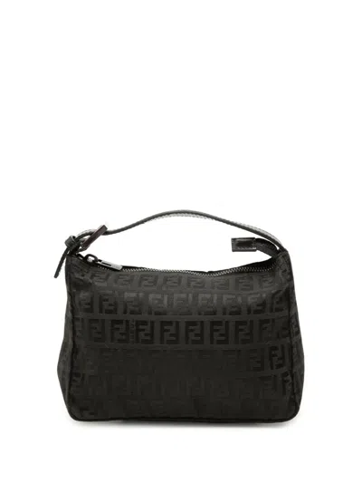 Pre-owned Fendi 2000-2010 Zucchino Canvas Handbag In Black