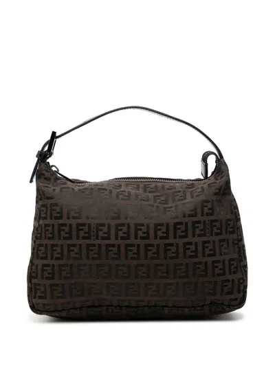 Pre-owned Fendi 2000-2010 Zucchino Canvas Handbag In Brown