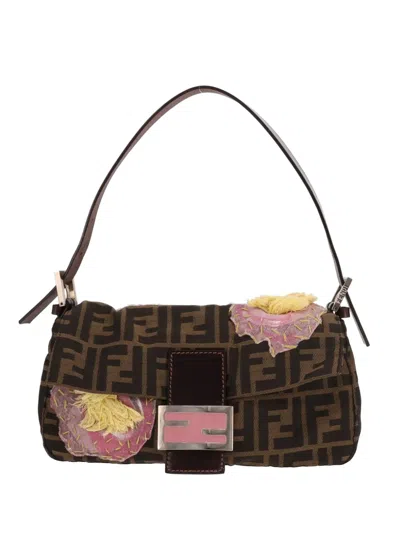 Pre-owned Fendi 2000s Baguette Monogram Handbag In Brown