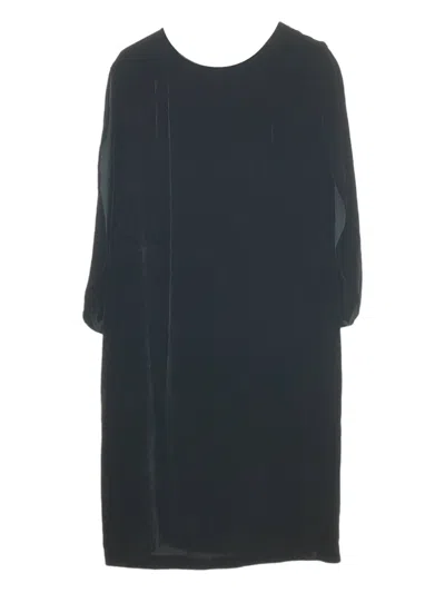 Pre-owned Fendi 2000s Crew-neck Velvet Dress In Black