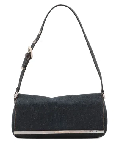 Pre-owned Fendi 2000s Denim Shoulder Bag In Blue