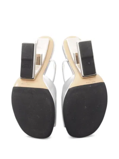 Pre-owned Fendi 2000s  First Sandals In Silver