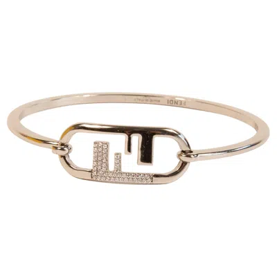 Pre-owned Fendi 2000s  O'lock Bracelet With Palladium Finish In Multi