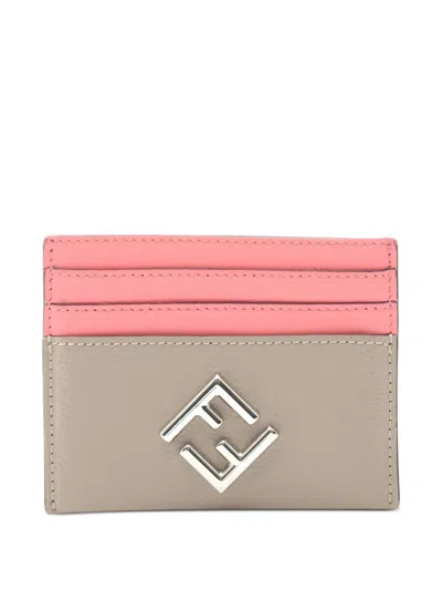 Pre-owned Fendi 2000s Ff Diamonds Cardholder In Neutral