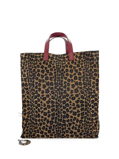 Pre-owned Fendi 2000s Leopard-print Tote Bag In Neutral
