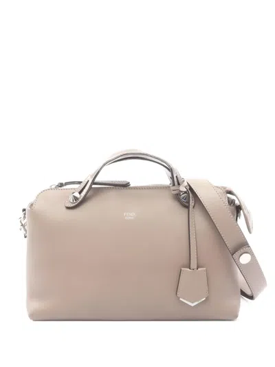 Pre-owned Fendi 2000s Medium By The Way Leather Handbag In Neutral