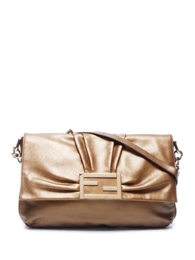 Pre-owned Fendi 2000s Mia Shoulder Bag In Brown