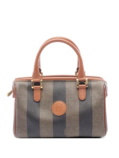 Pre-owned Fendi 2000s Mini Pequin Handbag In Brown