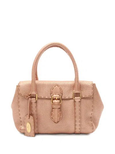 Pre-owned Fendi 2000s Mini Selleria Linda Tote Bag In Pink