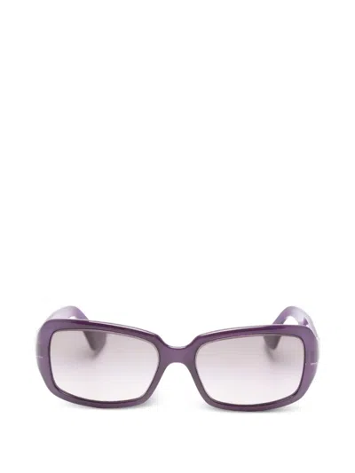 Pre-owned Fendi 2000s Rectangle-frame Sunglasses In Purple