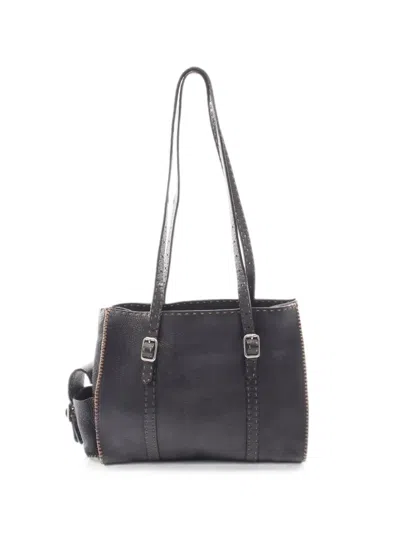 Pre-owned Fendi 2000s Selleria Shoulder Bag In Black