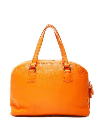 Pre-owned Fendi 2000s Selleria Shoulder Bag In Orange