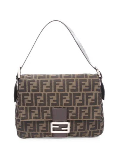Fendi 2000s Zucca Mamma Tote Bag In Brown