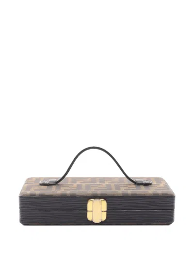 Pre-owned Fendi 2000s Zucca Mini Bag In Brown