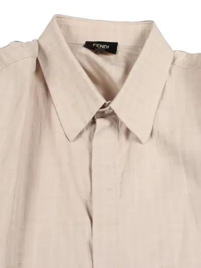 Pre-owned Fendi 2000s Zucca Patterned Shirt In Neutrals