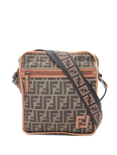 Pre-owned Fendi 2000s Zucca Shoulder Bag In Brown