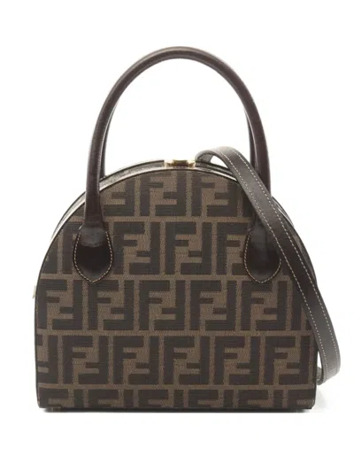 Pre-owned Fendi 2000s Zucca Tote Bag In Brown