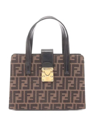 Pre-owned Fendi 2000s Zucca Tote Bag In Brown