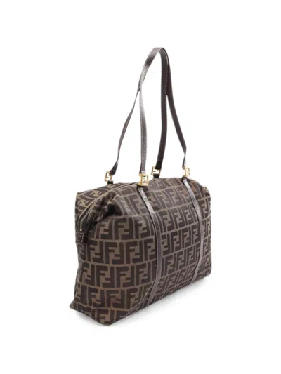 Pre-owned Fendi 2000s Zucca Tote Bag In Brown