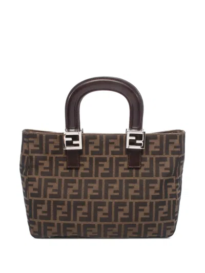 Fendi 2000s Zucca Tote Bag In Brown