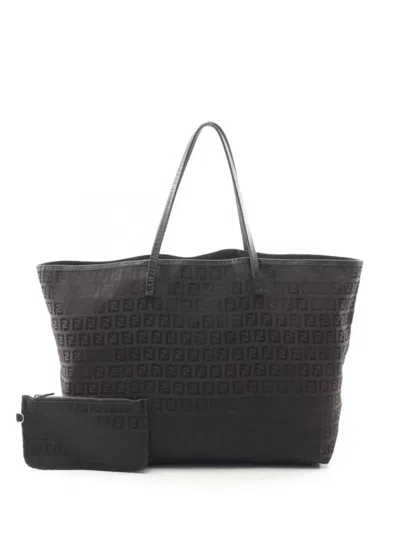 Pre-owned Fendi 2000s Zucchino Monogram Tote Bag In Brown