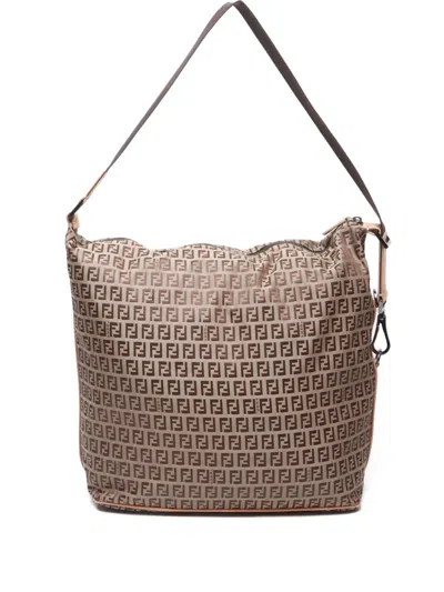 Pre-owned Fendi 2000s Zucchino Shoulder Bag In Neutral