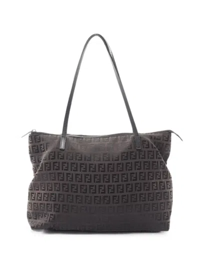 Pre-owned Fendi 2000s Zucchino Tote Bag In Brown