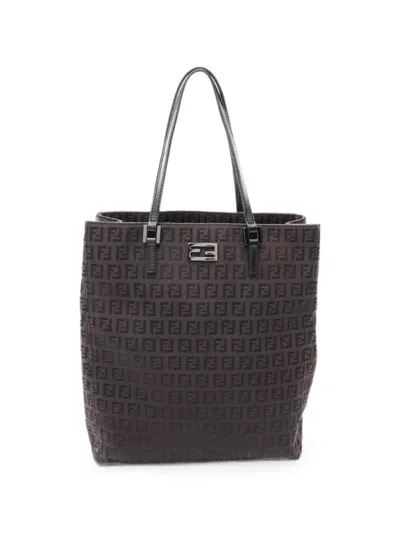 Pre-owned Fendi 2000s Zucchino Tote Bag In Brown