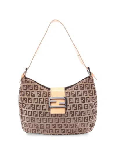 Pre-owned Fendi 2000s Zucchino Tote Bag In Brown