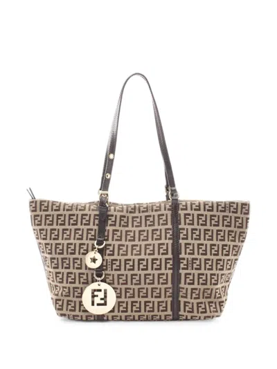 Pre-owned Fendi 2000s Zucchino Tote Bag In Neutral