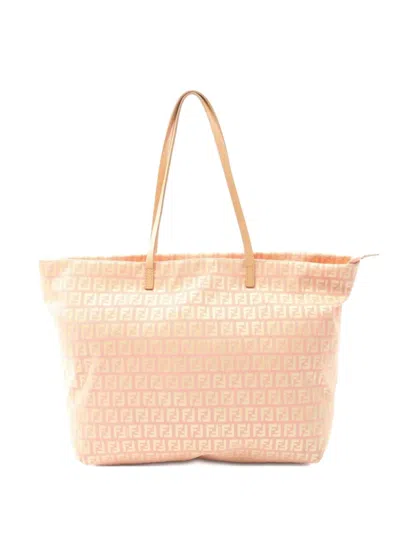 Pre-owned Fendi 2000s Zucchino Tote Bag In Pink