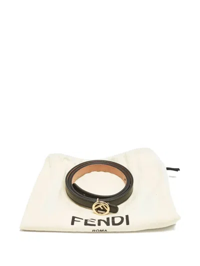 Pre-owned Fendi 2002 Leather Buckle Belt In Brown