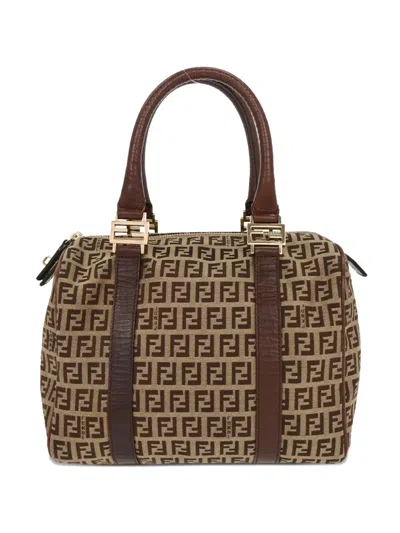 Pre-owned Fendi 2005 Zucchino-pattern Tote Bag In Neutral