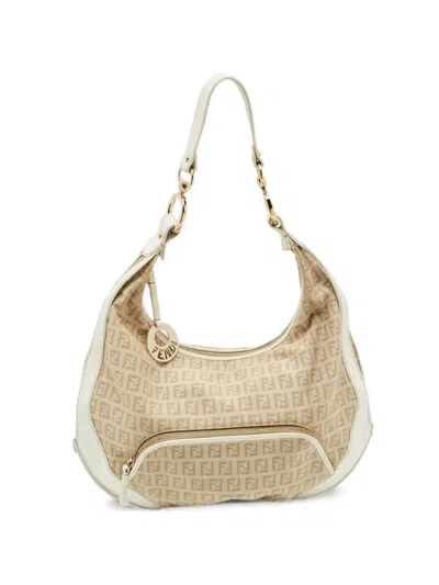 Pre-owned Fendi 2005 Zucchino Pocket Chef Tote Bag In Neutral