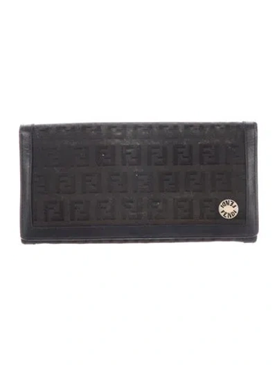 Pre-owned Fendi 2006 Zucca Ff Logo Continental Wallet In Multi