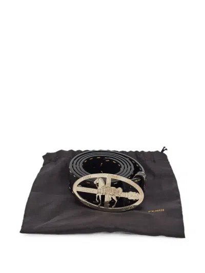 Pre-owned Fendi 2007 Horse-buckle Belt In Black