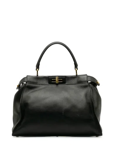 Pre-owned Fendi 2008-2023 Medium Peekaboo Satchel In Black