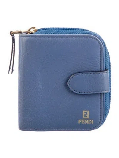 Pre-owned Fendi 2008 Leather Wallet In Blue