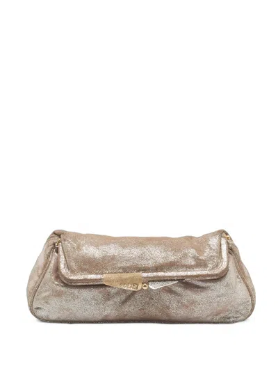 Pre-owned Fendi 2009 Borderline Suede Clutch Bag In 中性色