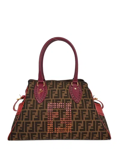 Pre-owned Fendi 2009 Zucca Etniko Tote Bag In Brown