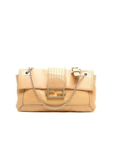 Fendi 2009s Baguette Chain Bag In White