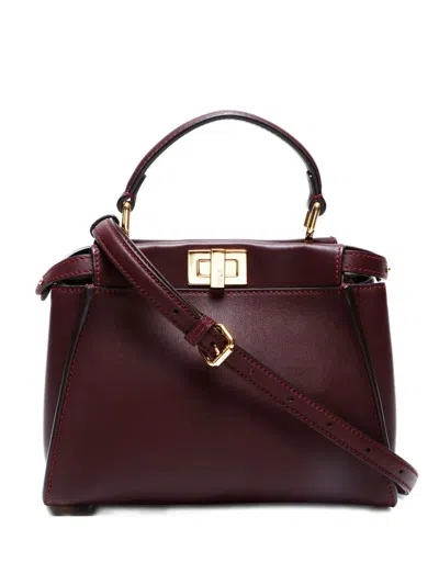 Pre-owned Fendi 2010-2020 Small Peekaboo Tote Bag In Brown