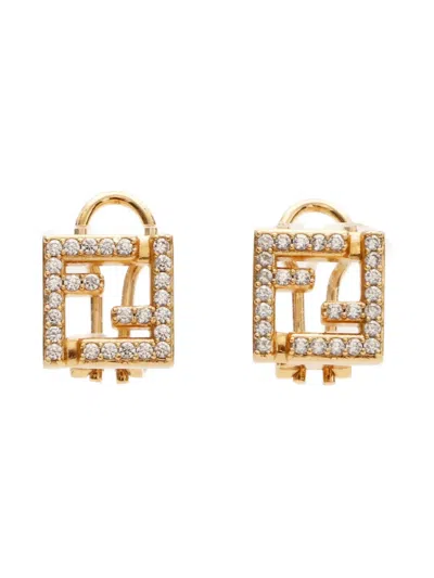 Pre-owned Fendi 2010-2020s Ff-motif Clip-on Earrings