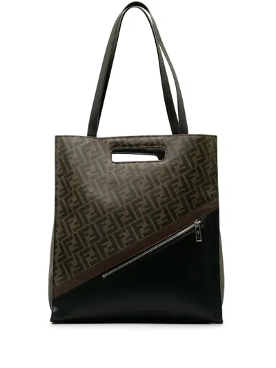 Pre-owned Fendi 2010-2023 1974 Zucca Tote Bag In Brown
