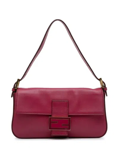 Pre-owned Fendi 2010-2023 Leather Uette Shoulder Bag In Pink